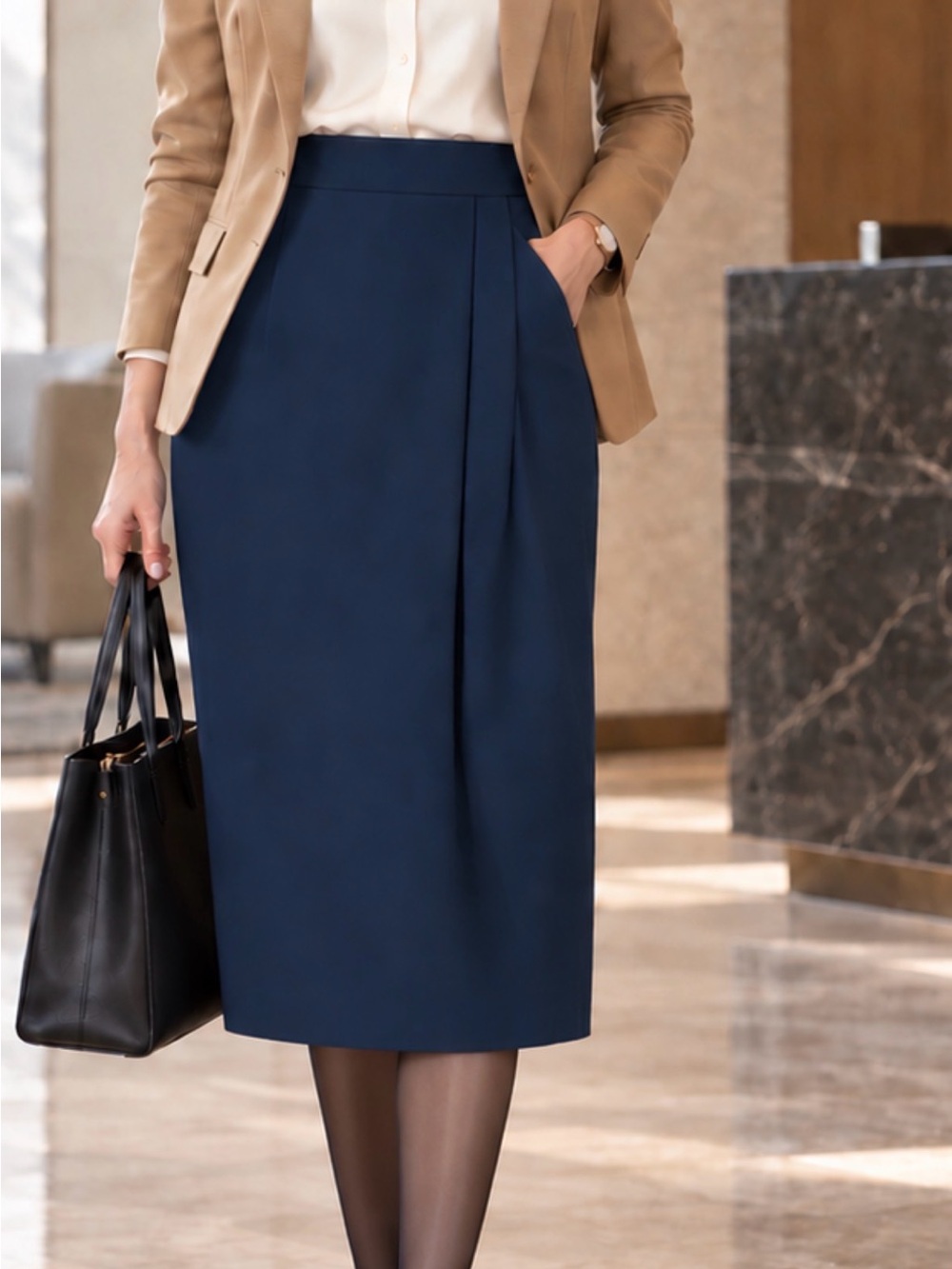 Vintage Liz Claiborne’s crepe long wrap skirt navy 33.5 inch length